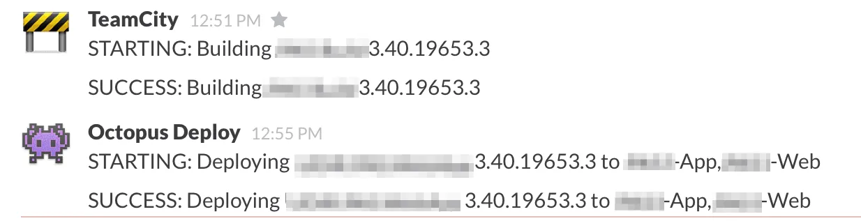 'Octopus and TeamCity in Slack'